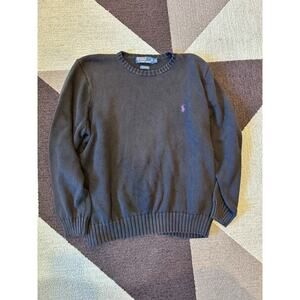 Polo Ralph Lauren Sweater Mens XL Extra Large Black Pima‎ Cotton V Neck Pullover